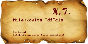 Milenkovits Tícia névjegykártya